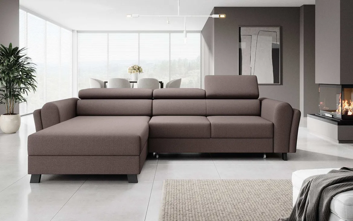 Designer Ecksofa Massimo mit Schlaf- und Klappfunktion