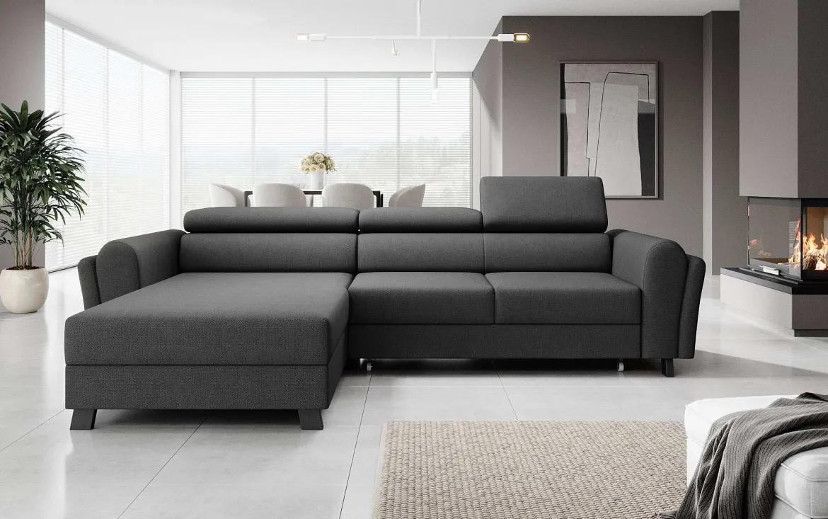 Designer Ecksofa Massimo mit Schlaf- und Klappfunktion
