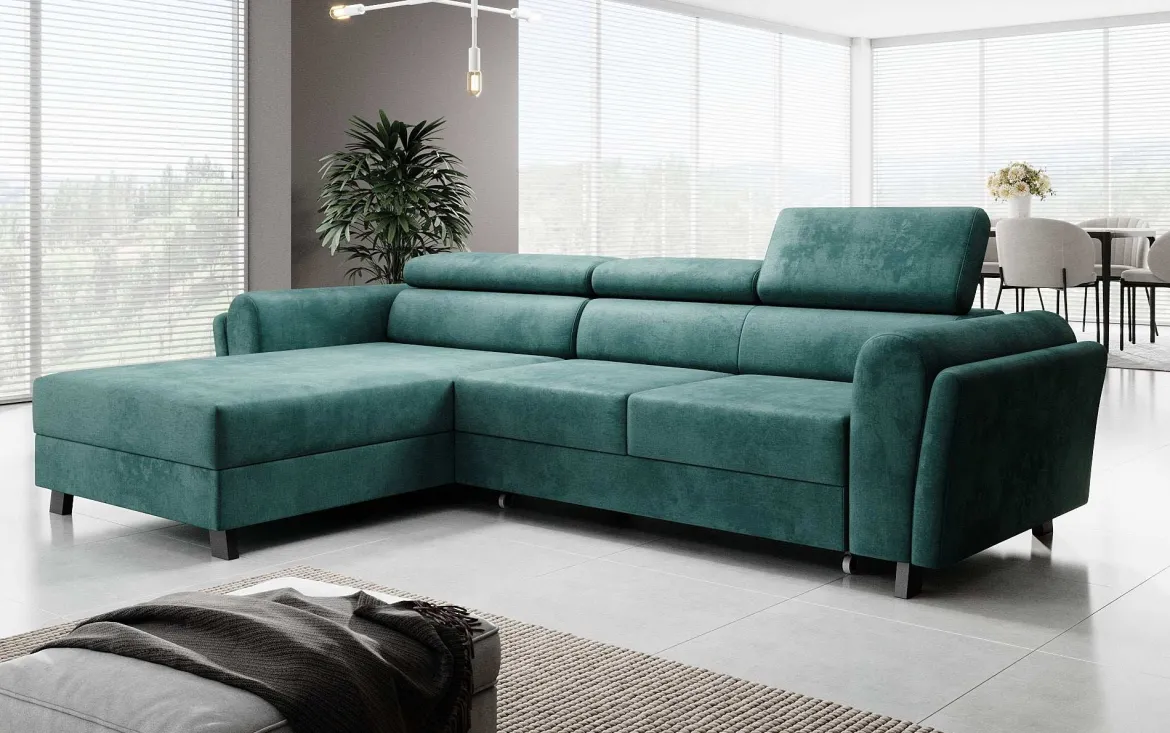 Designer Ecksofa Massimo mit Schlaf- und Klappfunktion
