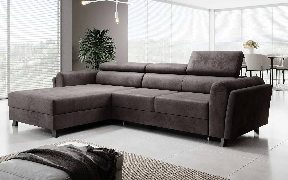 Designer Ecksofa Massimo mit Schlaf- und Klappfunktion