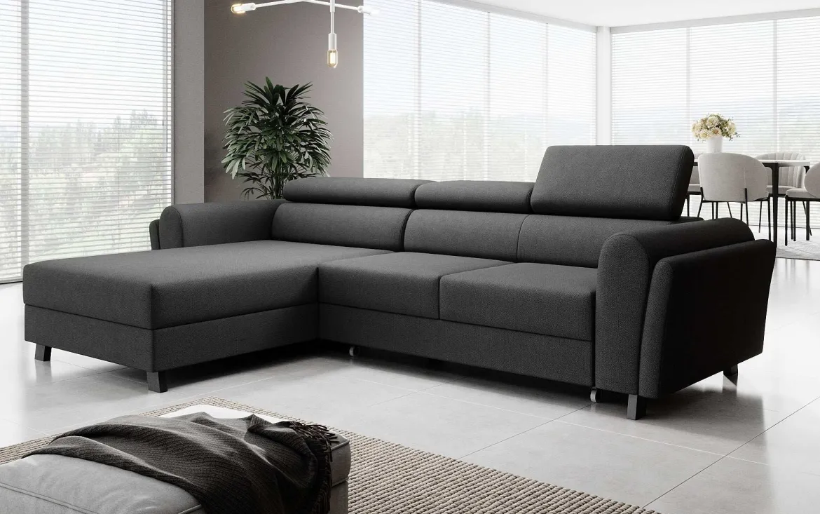 Designer Ecksofa Massimo mit Schlaf- und Klappfunktion