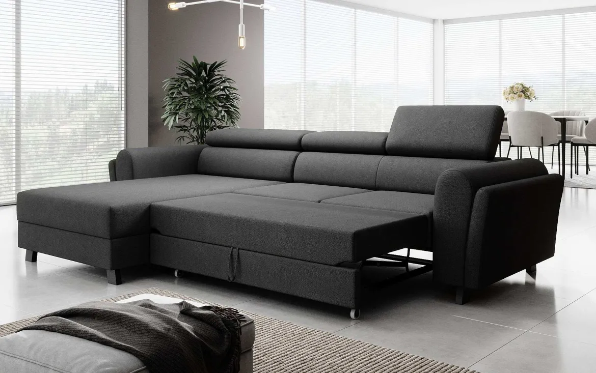 Designer Ecksofa Massimo mit Schlaf- und Klappfunktion