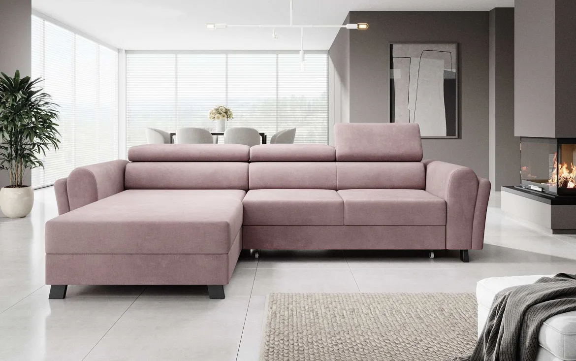 Designer Ecksofa Massimo mit Schlaf- und Klappfunktion