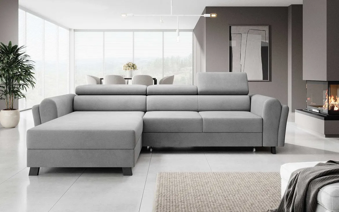 Designer Ecksofa Massimo mit Schlaf- und Klappfunktion
