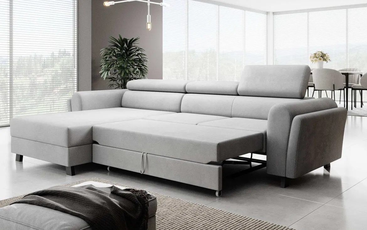 Designer Ecksofa Massimo mit Schlaf- und Klappfunktion