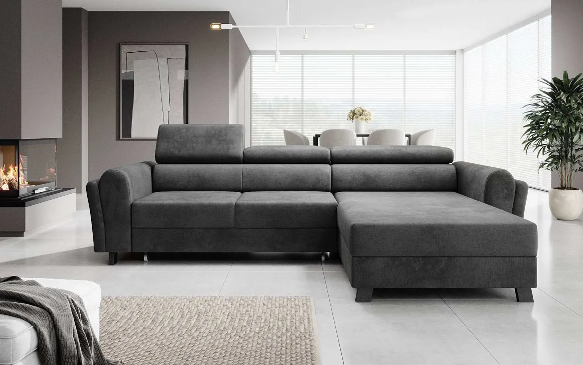 Designer Ecksofa Massimo mit Schlaf- und Klappfunktion