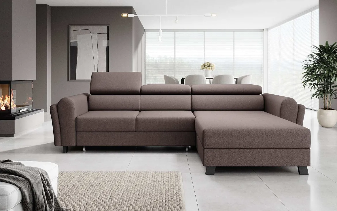 Designer Ecksofa Massimo mit Schlaf- und Klappfunktion