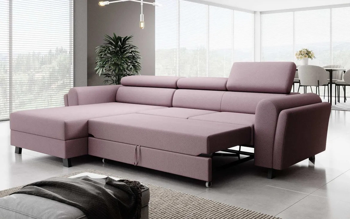 Designer Ecksofa Massimo mit Schlaf- und Klappfunktion