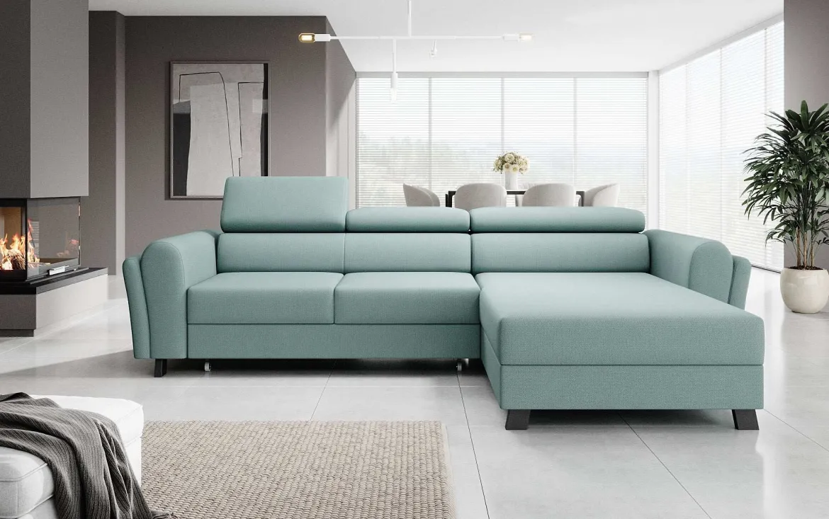 Designer Ecksofa Massimo mit Schlaf- und Klappfunktion