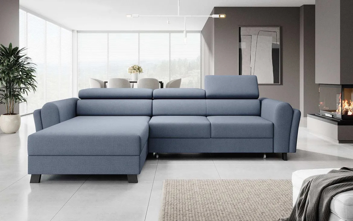 Designer Ecksofa Massimo mit Schlaf- und Klappfunktion