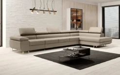 Designer Ecksofa Maxi mit Schlaf - und Klappfunktion in Samt