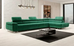Designer Ecksofa Maxi mit Schlaf - und Klappfunktion in Samt
