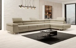 Designer Ecksofa Maxi mit Schlaf - und Klappfunktion in Samt
