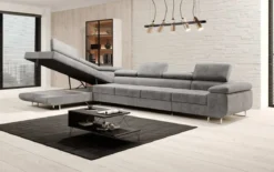 Designer Ecksofa Maxi mit Schlaf - und Klappfunktion in Samt