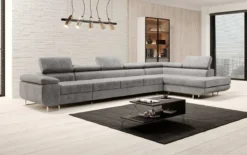 Designer Ecksofa Maxi mit Schlaf - und Klappfunktion in Samt