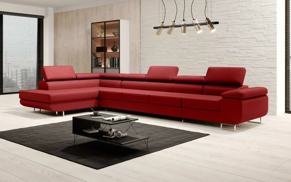 Designer Ecksofa Maxi mit Schlaf - und Klappfunktion in Samt