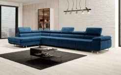 Designer Ecksofa Maxi mit Schlaf - und Klappfunktion in Samt