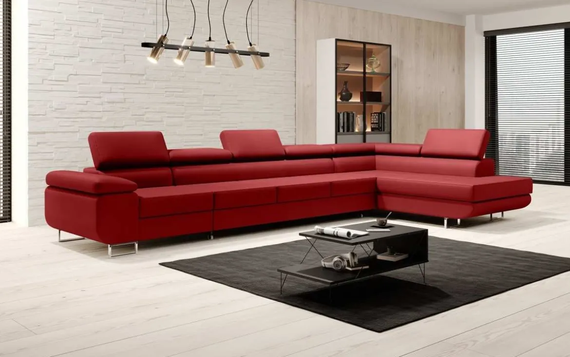 Designer Ecksofa Maxi mit Schlaf - und Klappfunktion in Samt