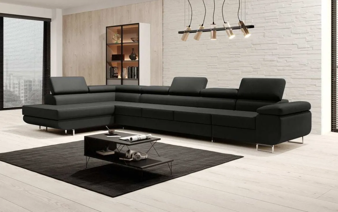 Designer Ecksofa Maxi mit Schlaf - und Klappfunktion in Samt