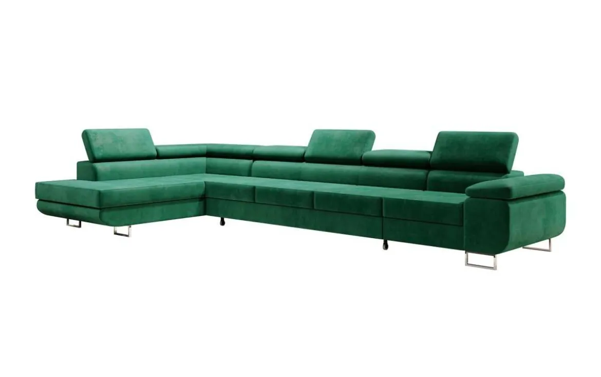 Designer Ecksofa Maxi mit Schlaf - und Klappfunktion in Samt
