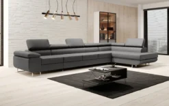 Designer Ecksofa Maxi mit Schlaf - und Klappfunktion in Kunstleder