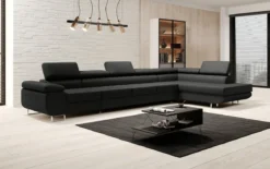 Designer Ecksofa Maxi mit Schlaf - und Klappfunktion in Kunstleder