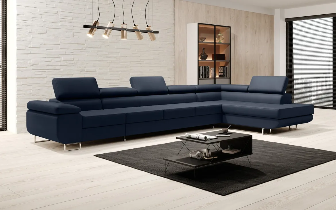 Designer Ecksofa Maxi mit Schlaf - und Klappfunktion in Kunstleder