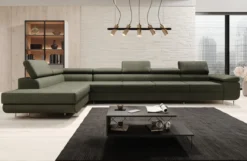 Designer Ecksofa Maxi mit Schlaf - und Klappfunktion in Bouclé