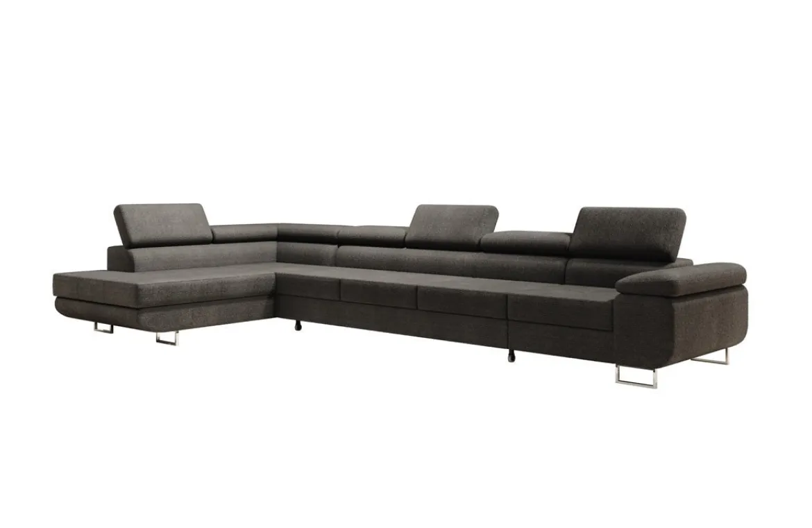 Designer Ecksofa Maxi mit Schlaf - und Klappfunktion in Bouclé