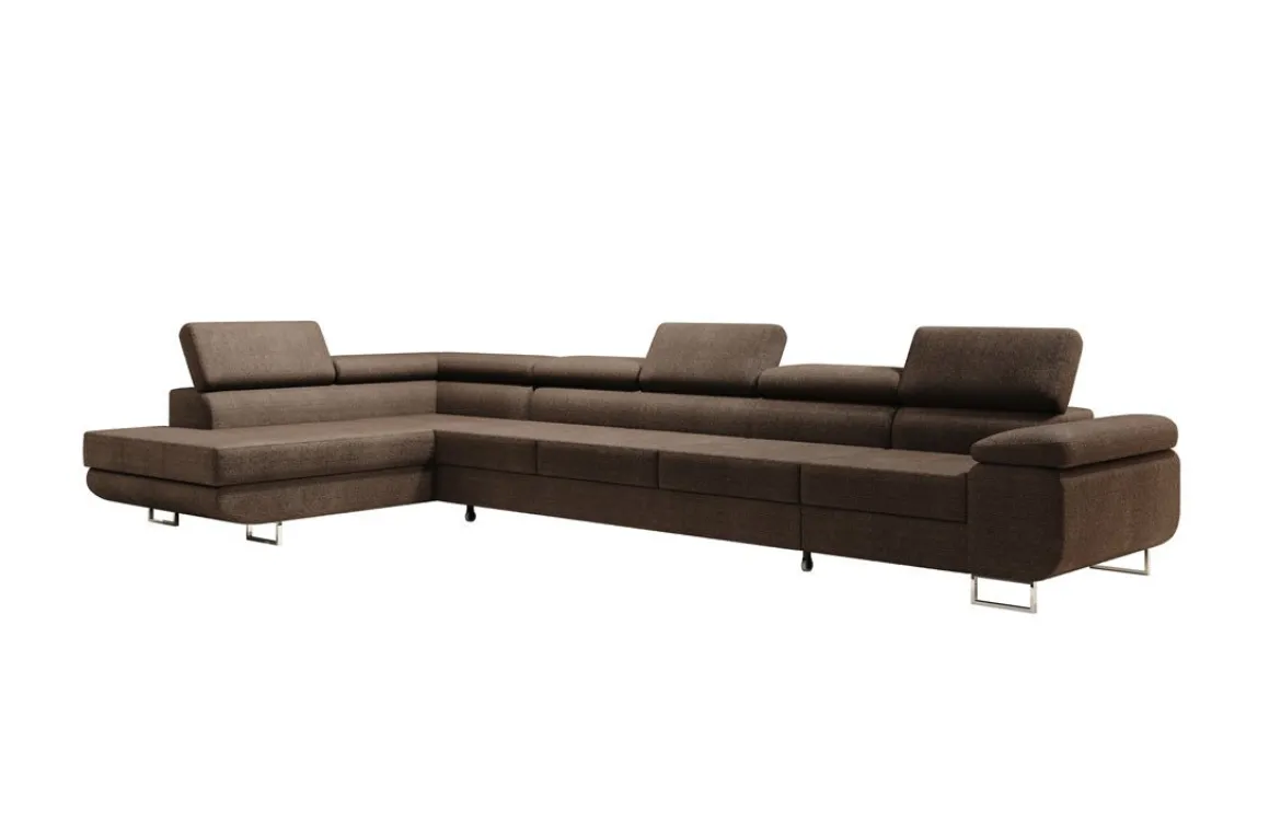 Designer Ecksofa Maxi mit Schlaf - und Klappfunktion in Bouclé
