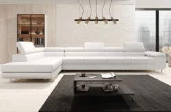 Designer Ecksofa Maxi mit Schlaf - und Klappfunktion in Bouclé