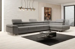 Designer Ecksofa Maxi mit Schlaf - und Klappfunktion in Bouclé