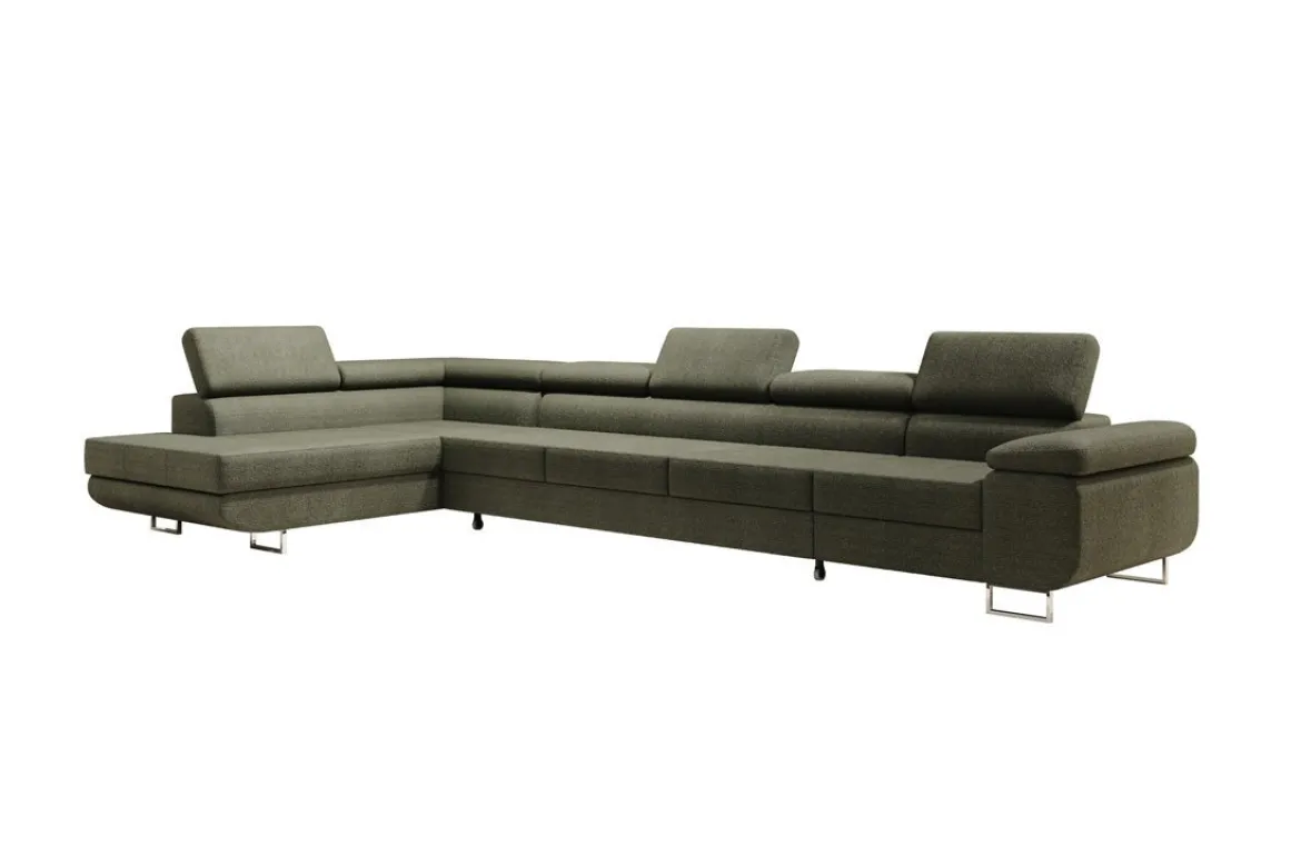 Designer Ecksofa Maxi mit Schlaf - und Klappfunktion in Bouclé