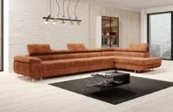 Designer Ecksofa Maxi mit Schlaf - und Klappfunktion in Cord
