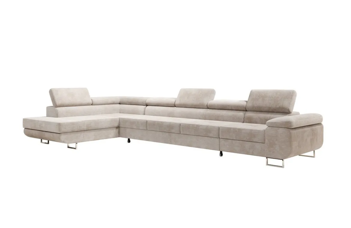 Designer Ecksofa Maxi mit Schlaf - und Klappfunktion in Cord