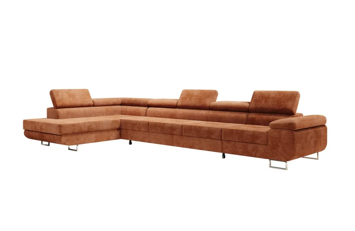 Designer Ecksofa Maxi mit Schlaf - und Klappfunktion in Cord
