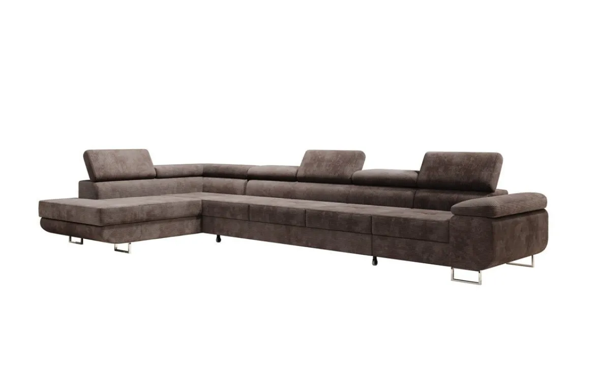 Designer Ecksofa Maxi mit Schlaf - und Klappfunktion in Cord