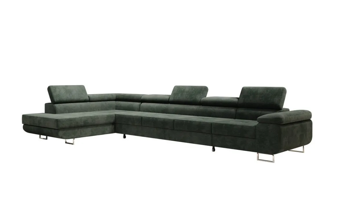 Designer Ecksofa Maxi mit Schlaf - und Klappfunktion in Cord