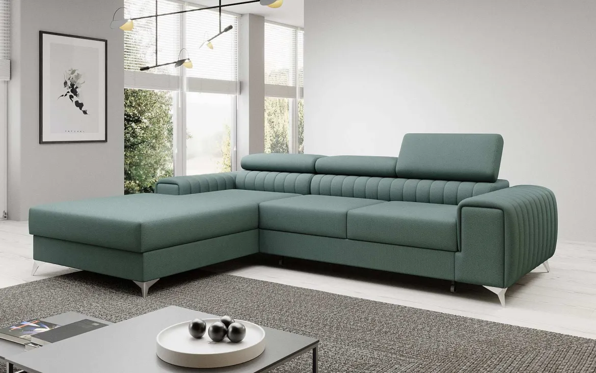 Designer Ecksofa Melinda mit Schlaf- und Klappfunktion