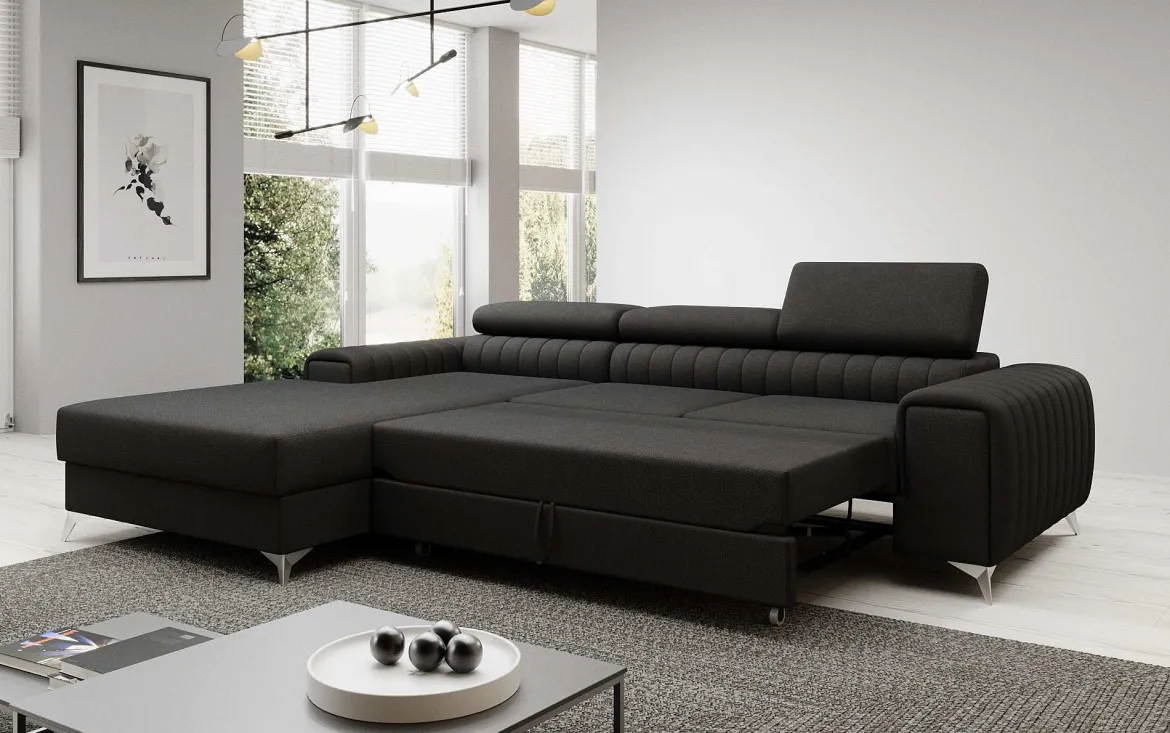 Designer Ecksofa Melinda mit Schlaf- und Klappfunktion