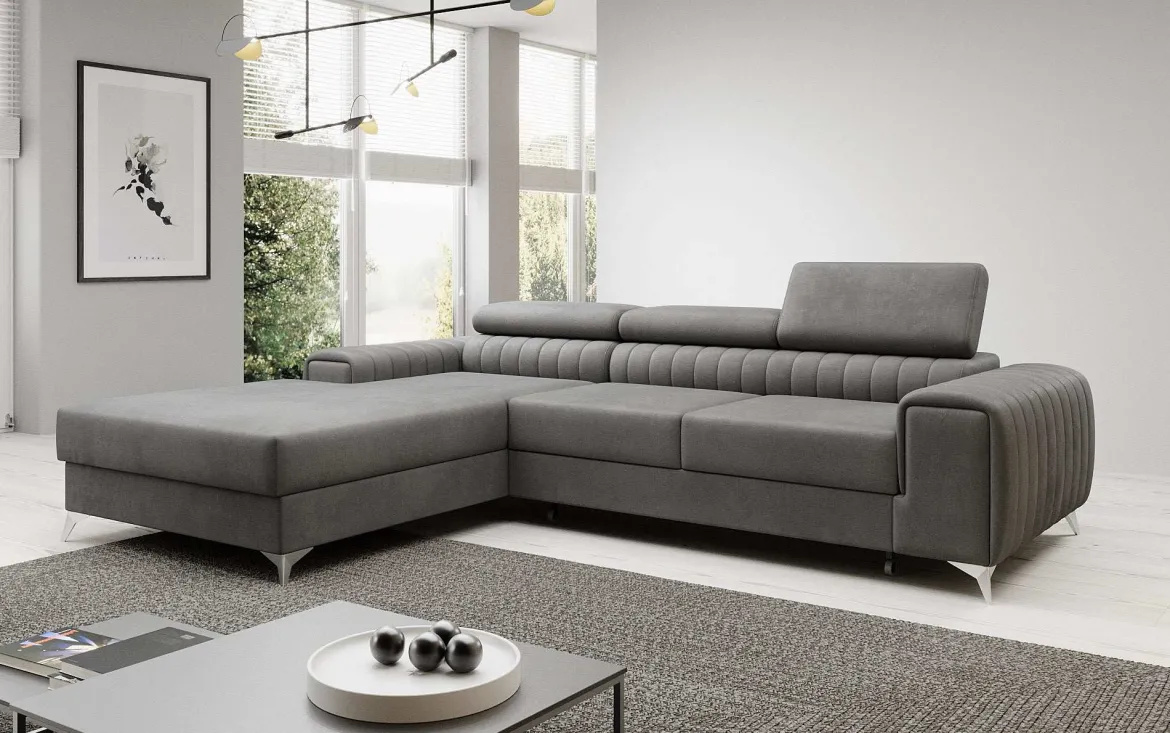 Designer Ecksofa Melinda mit Schlaf- und Klappfunktion