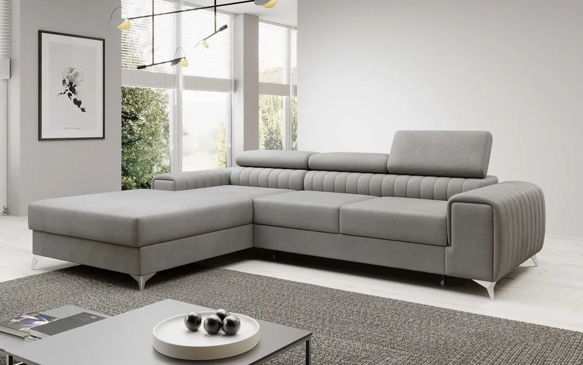 Designer Ecksofa Melinda mit Schlaf- und Klappfunktion