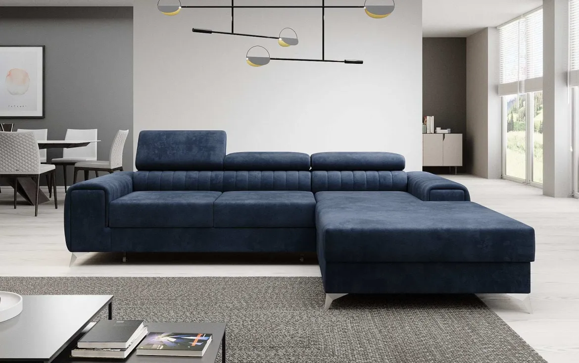 Designer Ecksofa Melinda mit Schlaf- und Klappfunktion