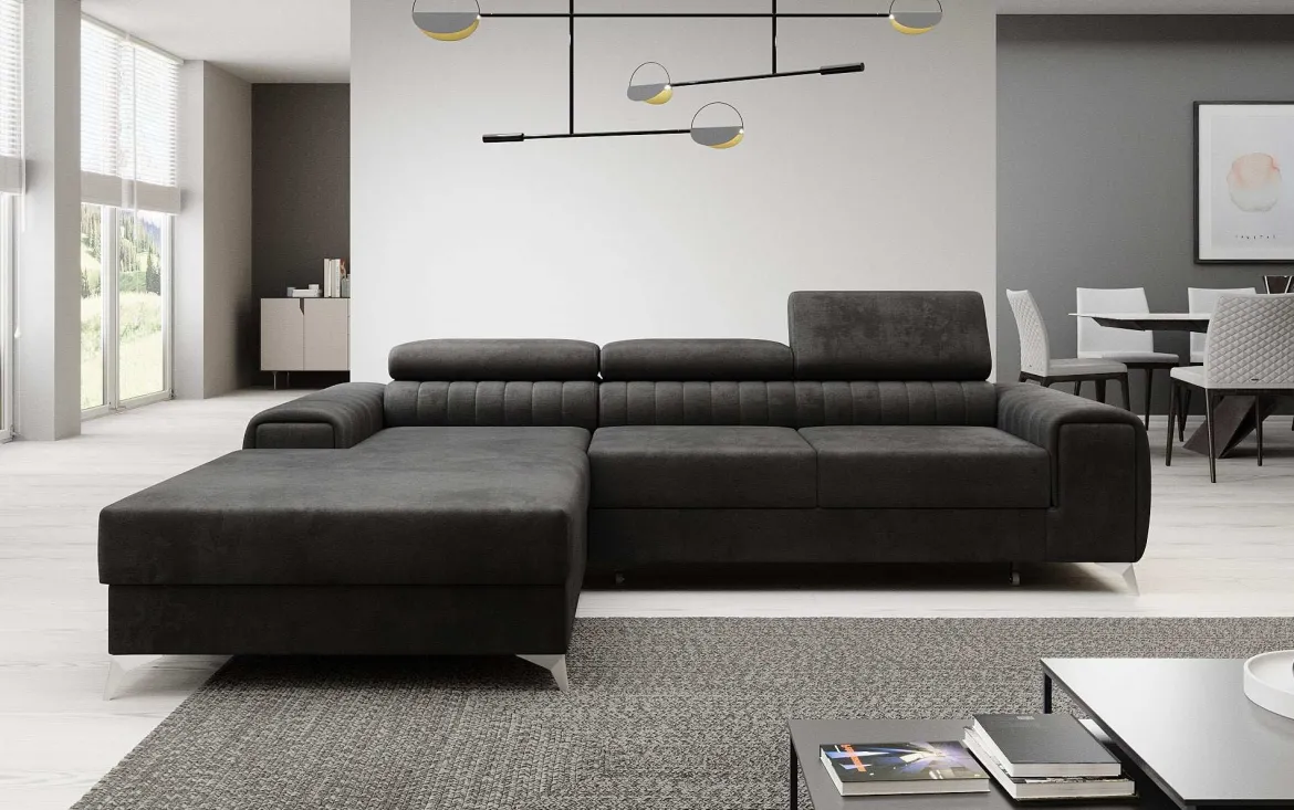 Designer Ecksofa Melinda mit Schlaf- und Klappfunktion