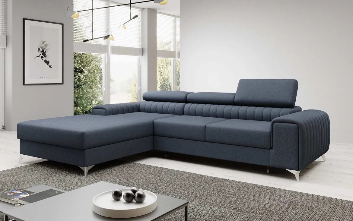 Designer Ecksofa Melinda mit Schlaf- und Klappfunktion