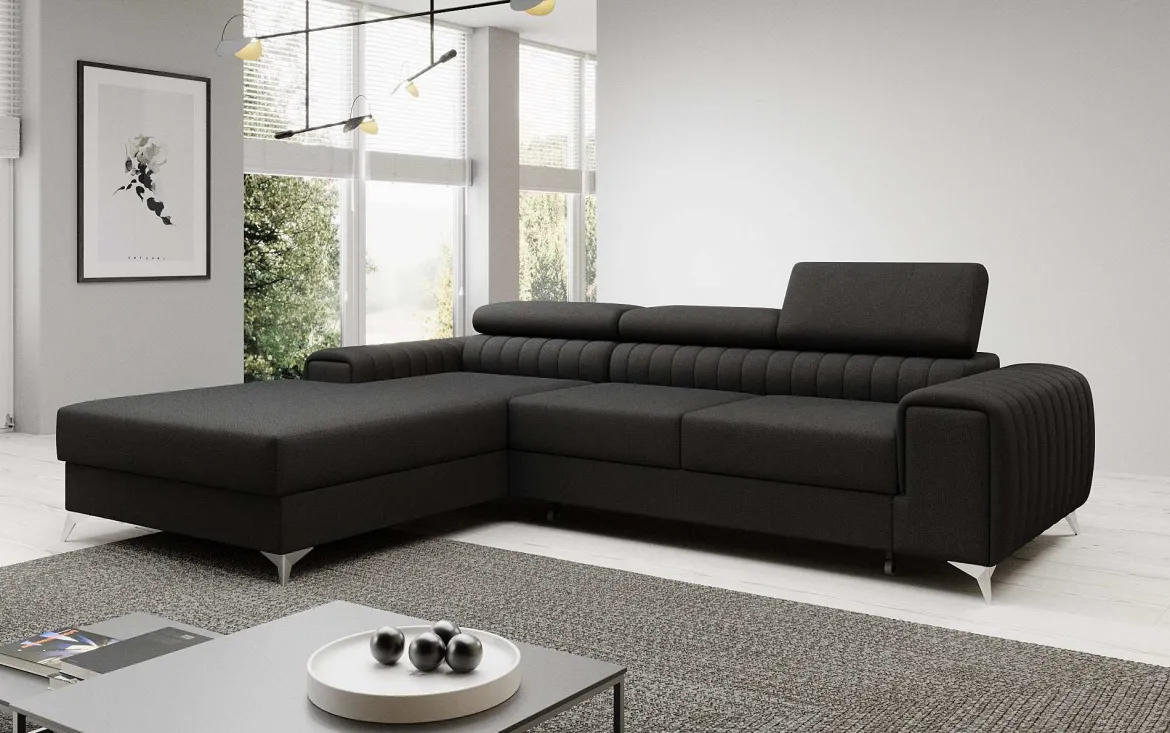 Designer Ecksofa Melinda mit Schlaf- und Klappfunktion