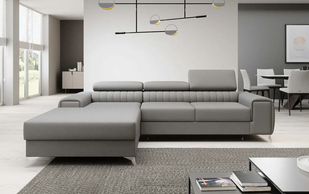 Designer Ecksofa Melinda mit Schlaf- und Klappfunktion