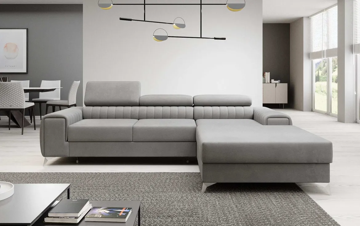 Designer Ecksofa Melinda mit Schlaf- und Klappfunktion