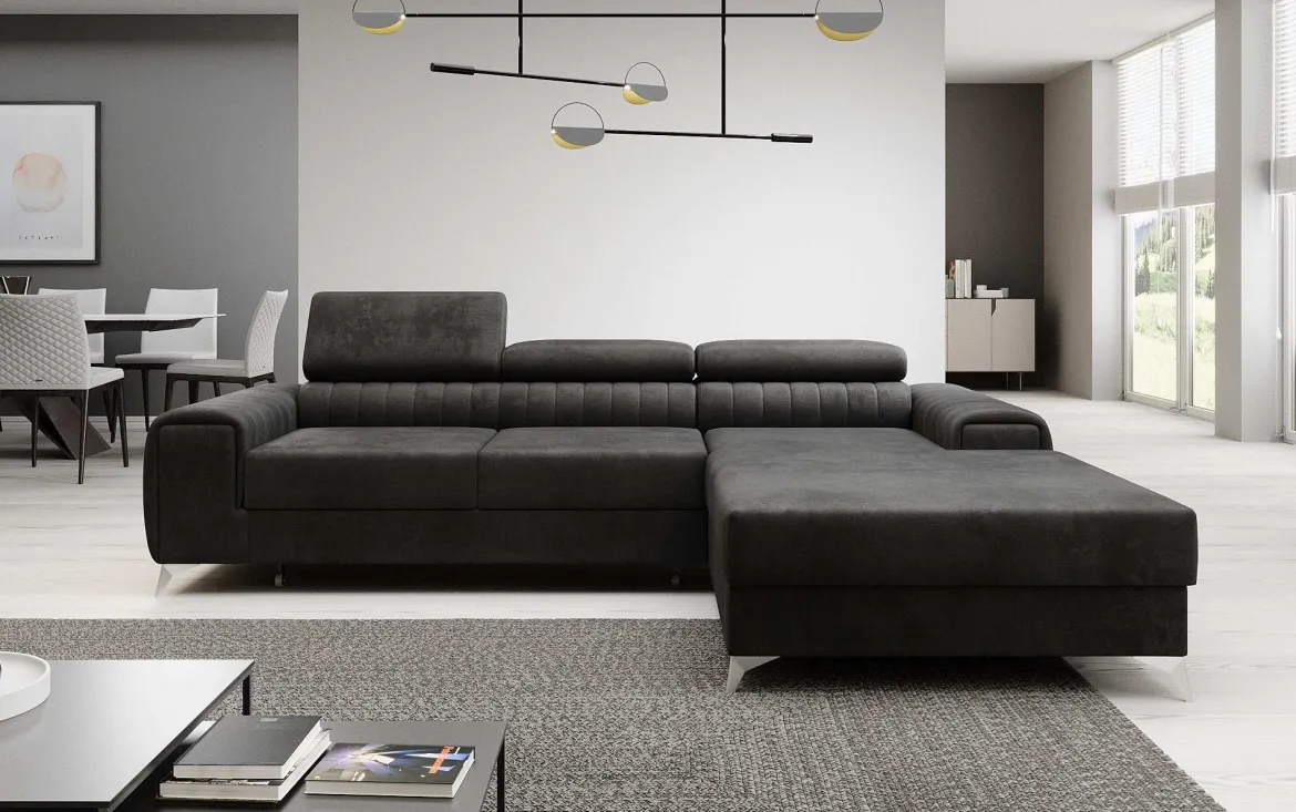 Designer Ecksofa Melinda mit Schlaf- und Klappfunktion