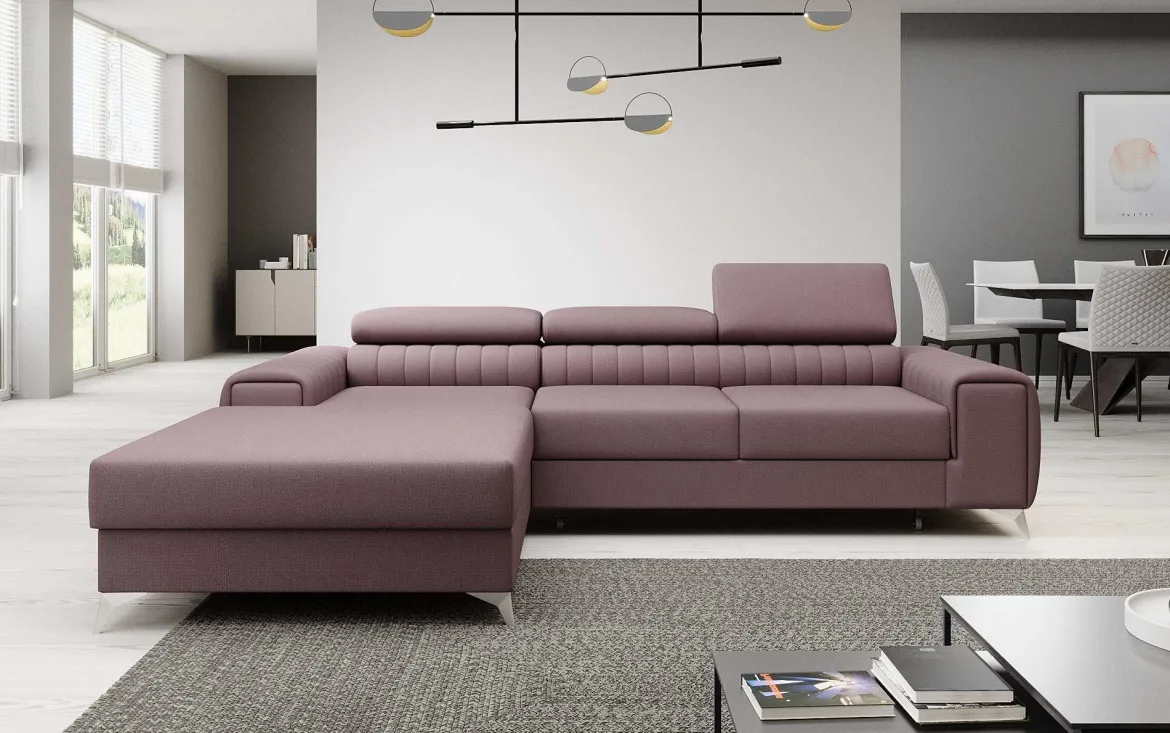 Designer Ecksofa Melinda mit Schlaf- und Klappfunktion
